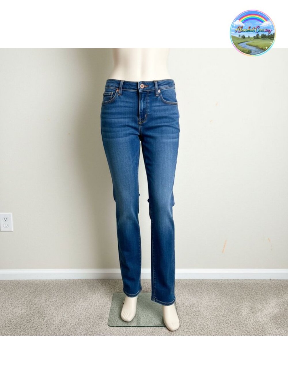 Women's Barbara Boot Cut Jeans Stretch Denim Mid Rise Five Pocket